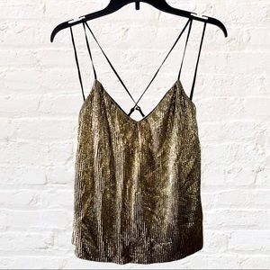 Guess LA gold shimmer Strappy tank
